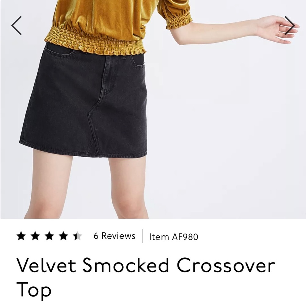 Madewell gold velvet top xs
